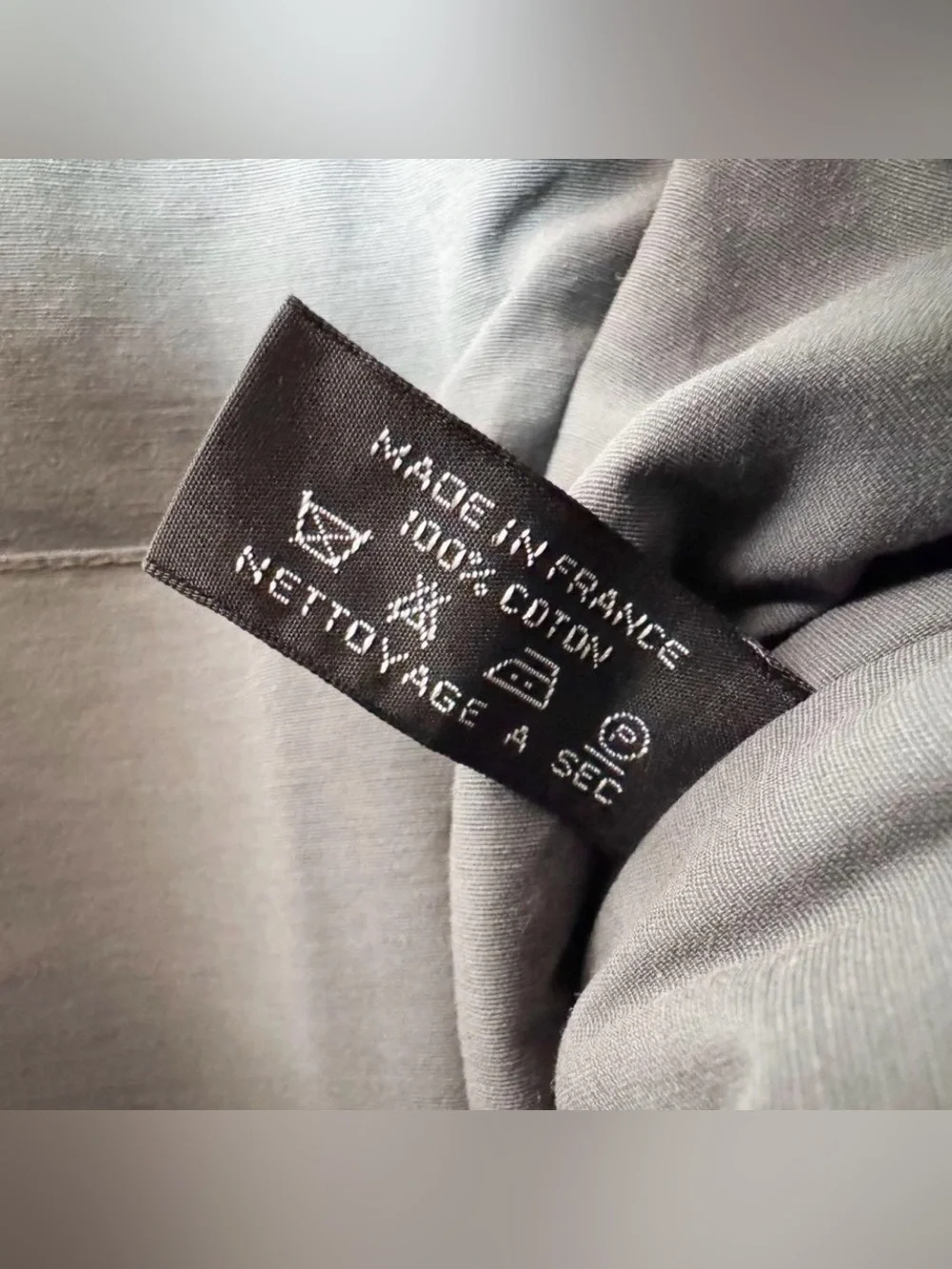 AUTH Hermès Pouch Pochette Clutch in Silver Grey Gris Cotton Canvas AUTHENTIC